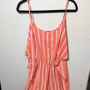 Rue21 Coral Striped Jumpsuit